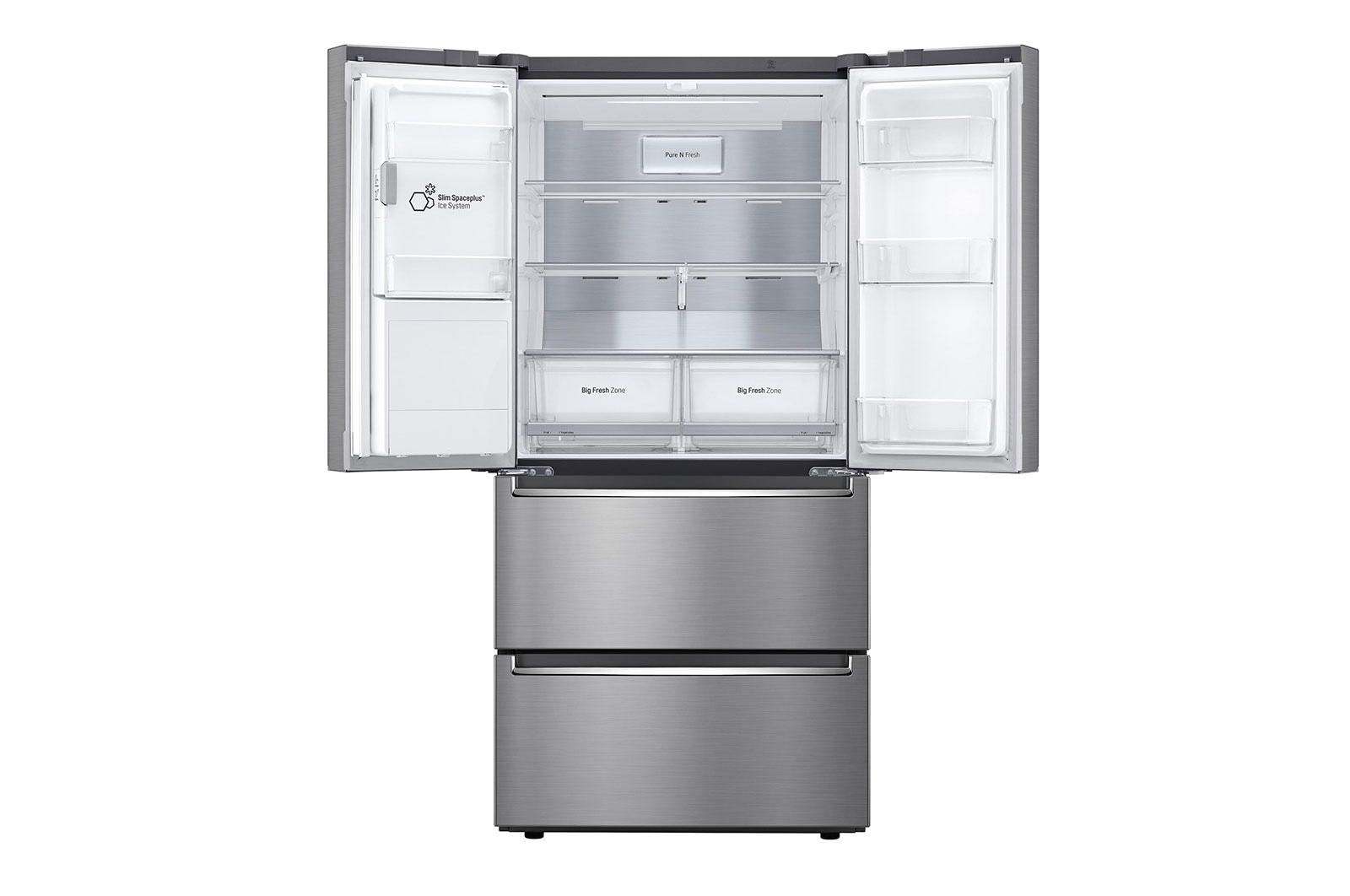 LG Slim Fit French-Door mit Eis-, Crushed Ice- und Wasserspender I 517 Liter Kapazität I Energieeffizienzklasse F I Edelstahl I GML643PZ6F, GML643PZ6F