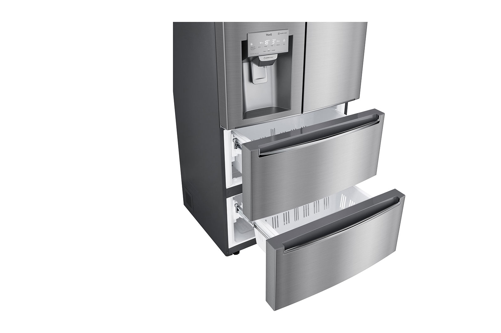 LG Slim Fit French-Door mit Eis-, Crushed Ice- und Wasserspender I 517 Liter Kapazität I Energieeffizienzklasse F I Edelstahl I GML643PZ6F, GML643PZ6F
