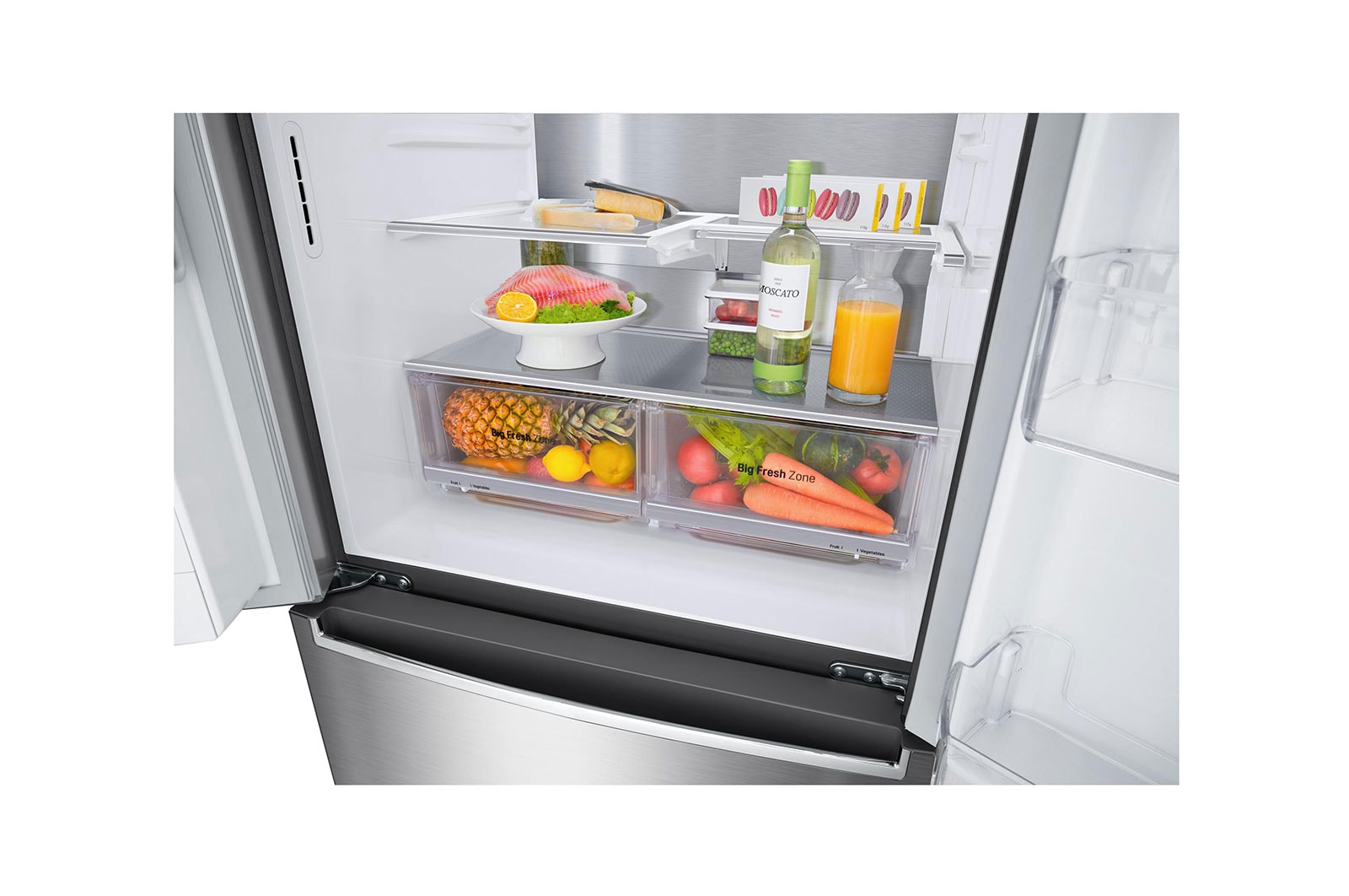 LG Slim Fit French-Door mit Eis-, Crushed Ice- und Wasserspender I 517 Liter Kapazität I Energieeffizienzklasse F I Edelstahl I GML643PZ6F, GML643PZ6F