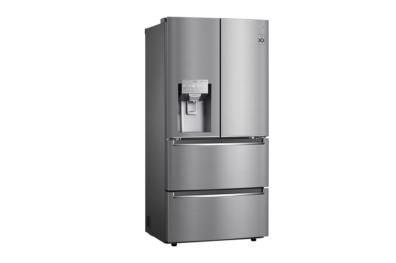 LG Slim Fit French-Door mit Eis-, Crushed Ice- und Wasserspender I 517 Liter Kapazität I Energieeffizienzklasse F I Edelstahl I GML643PZ6F, GML643PZ6F