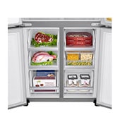 LG Multi-Door mit Eis-, Crushed Ice- und Wasserspender | 506 L Kapazität | Energieeffizienzklasse E | Interner Wassertank | Steel | GML844PZAE, GML844PZAE