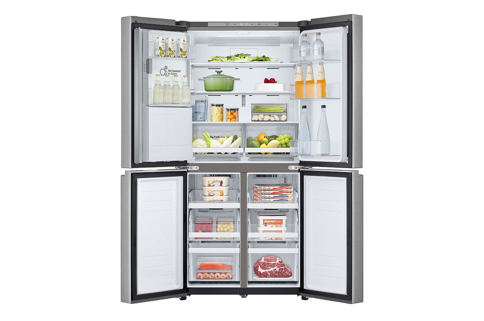 LG SLIM Multi-Door Kühlschrank (E, 506L, 179cm hoch) mit Eis-, Crushed Ice- und Wasserspender & internem Wassertank | GML861PYPE, GML861PYPE