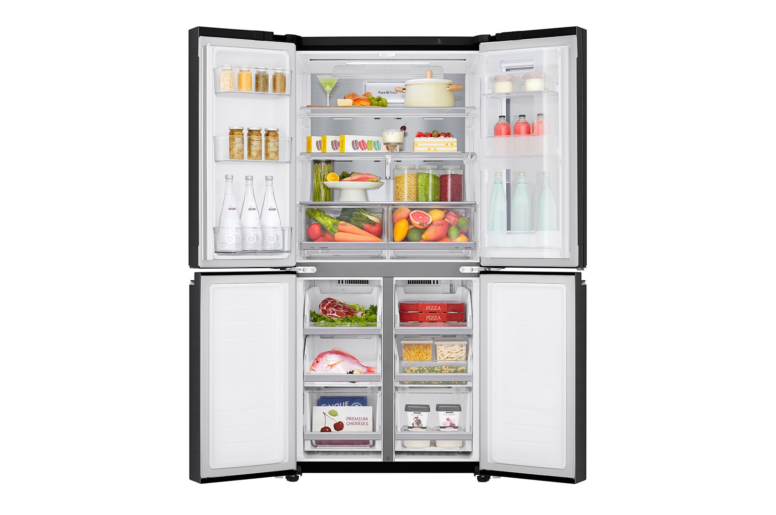 LG Multi-Door Kühlschrank mit InstaView® (E, 530L, 178,7 cm hoch) | GMQ844MC5E, GMQ844MC5E