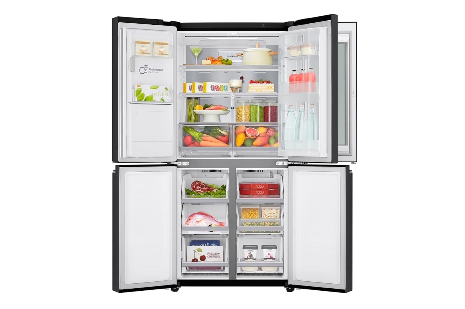 LG Multi-Door Kühlschrank mit InstaView Door-in-Door® (F, 508L,178,7cm hoch) mit Festwasseranschluss, Eis- & Wasserspender |  ​GMX844MC6F, GMX844MC6F