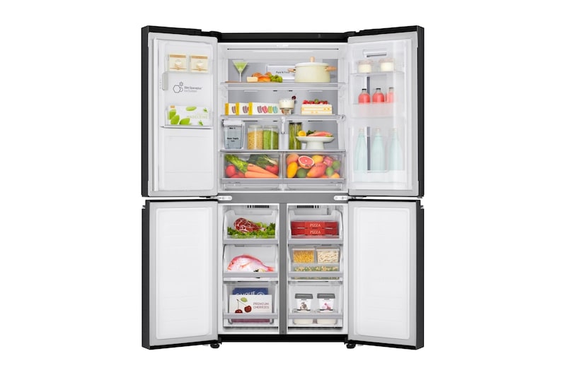 LG Multi-Door Kühlschrank mit InstaView Door-in-Door® (F, 508L,178,7cm hoch) mit 4L internem Wassertank, Eis- & Wasserspender | GMX844MCBF, GMX844MCBF