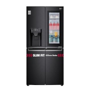 LG Multi-Door mit InstaView Door-in-Door ®  | Eis-, Crushed Ice- und Wasserspender | 508 Liter Kapazität | Energieeffizienzklasse F | Festwasseranschluss | Matte Black Stainless | GMX844MCKV, GMX844MCKV