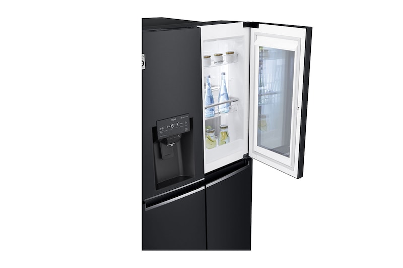 LG Multi-Door mit InstaView Door-in-Door ® | Eis-, Crushed Ice- und Wasserspender | 638 Liter Kapazität | Energieeffizienzklasse F | Festwasseranschluss | Matte Black Steel | GMX945MC9F, GMX945MC9F