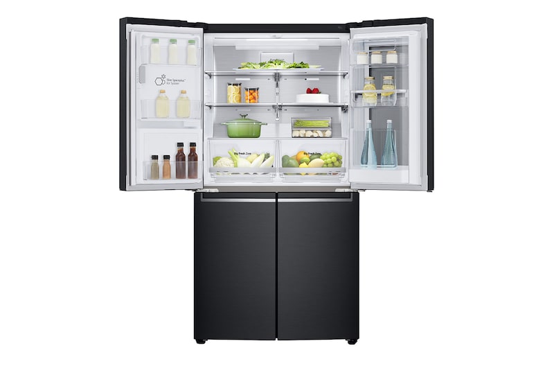 LG Multi-Door mit InstaView Door-in-Door ® | Eis-, Crushed Ice- und Wasserspender | 638 Liter Kapazität | Energieeffizienzklasse F | Festwasseranschluss | Matte Black Steel | GMX945MC9F, GMX945MC9F