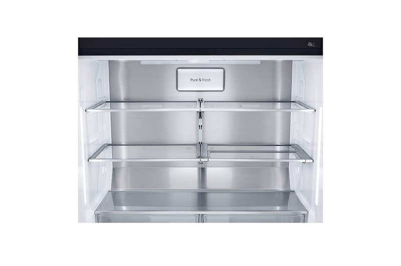 LG Multi-Door mit InstaView Door-in-Door ® | Eis-, Crushed Ice- und Wasserspender | 638 Liter Kapazität | Energieeffizienzklasse F | Festwasseranschluss | Matte Black Steel | GMX945MC9F, GMX945MC9F