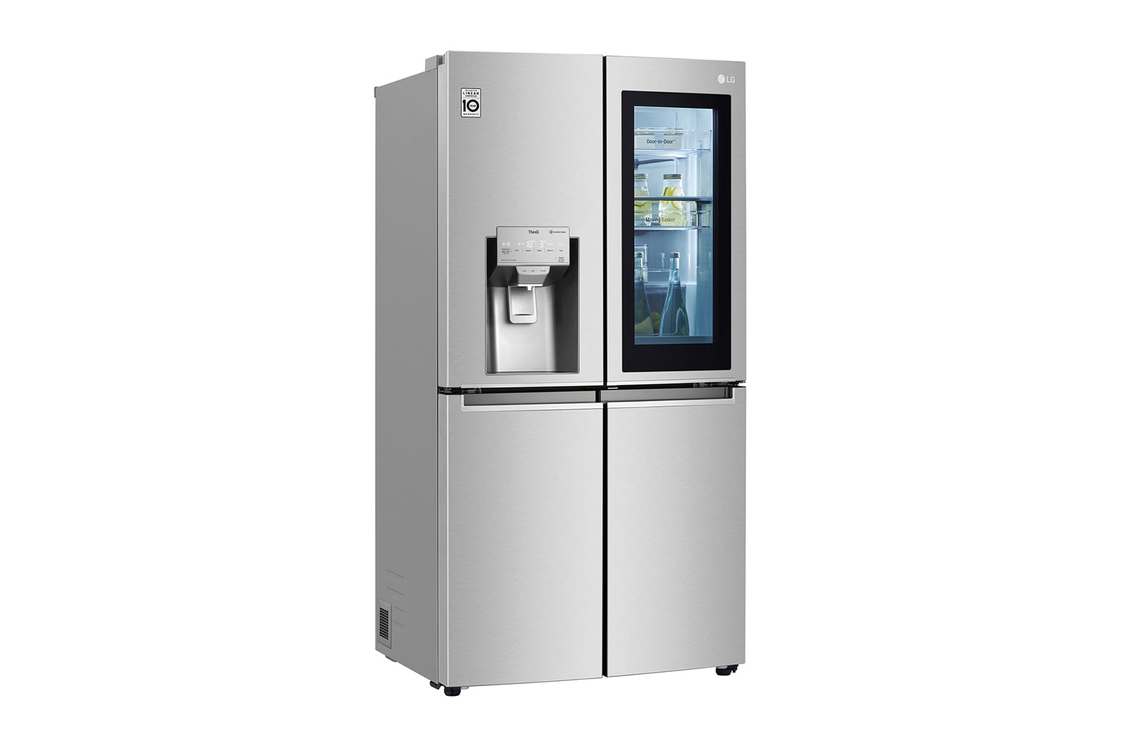 LG Multi-Door mit InstaView Door-in-Door ®  | Eis-, Crushed Ice- und Wasserspender | 638 Liter Kapazität | Energieeffizienzklasse F | Festwasseranschluss | Edelstahl | GMX945NS9F , GMX945NS9F