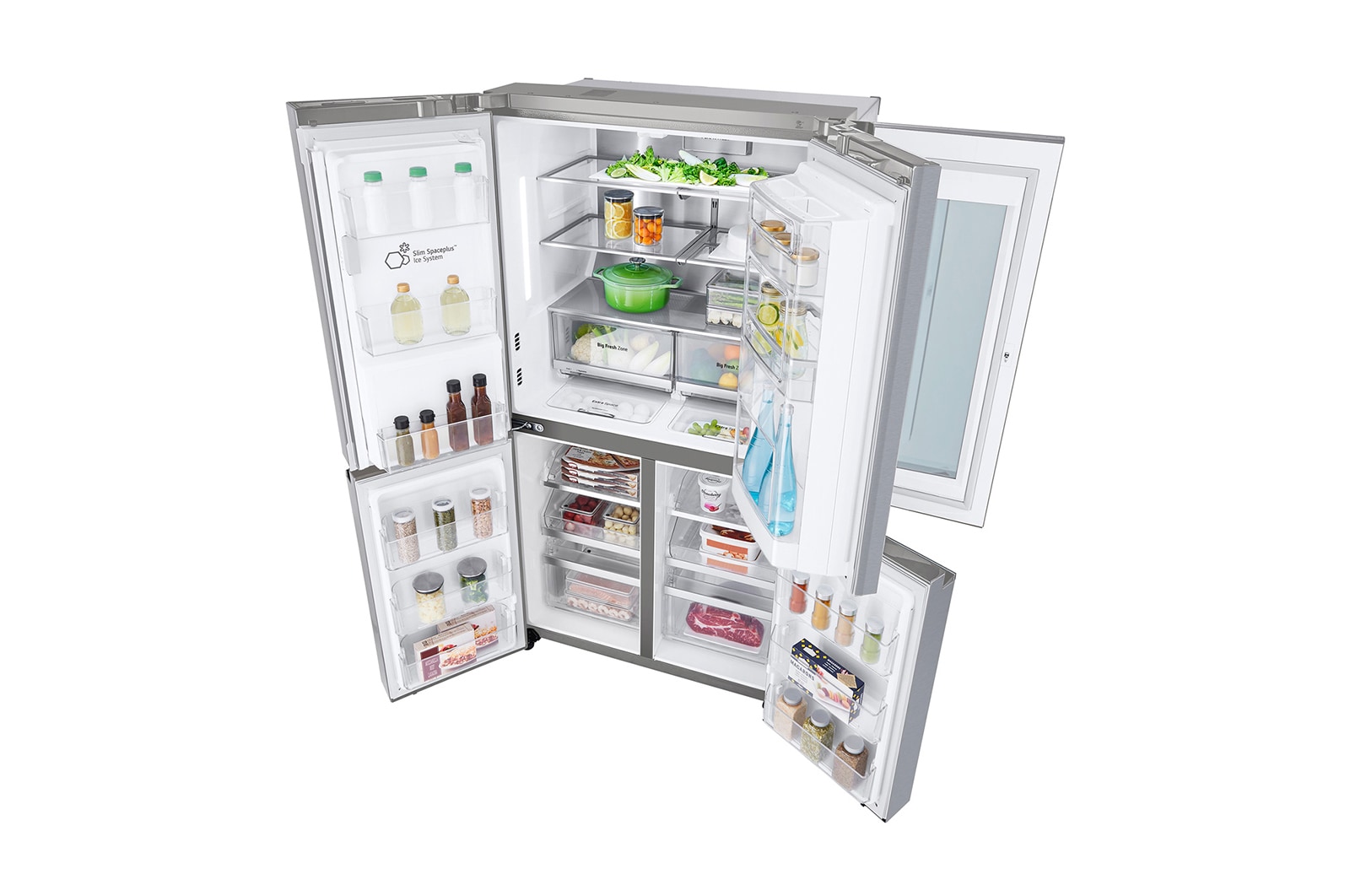 LG Multi-Door mit InstaView Door-in-Door ®  | Eis-, Crushed Ice- und Wasserspender | 638 Liter Kapazität | Energieeffizienzklasse F | Festwasseranschluss | Edelstahl | GMX945NS9F , GMX945NS9F