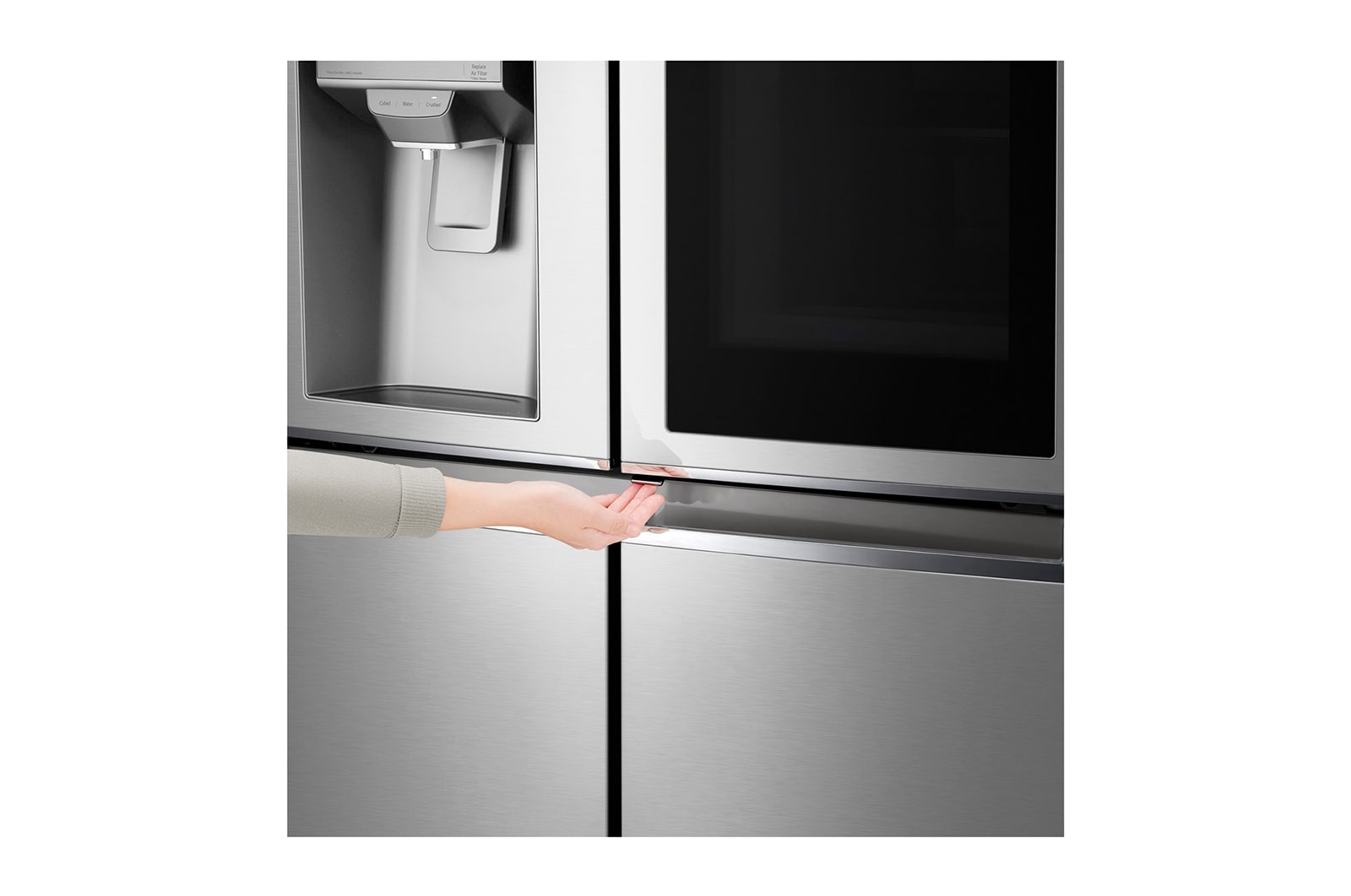 LG Multi-Door mit InstaView Door-in-Door ®  | Eis-, Crushed Ice- und Wasserspender | 638 Liter Kapazität | Energieeffizienzklasse F | Festwasseranschluss | Edelstahl | GMX945NS9F , GMX945NS9F