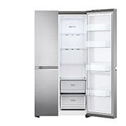LG Side-by-Side mit Multi-Airflow Umluftkühlung | 655 Liter Kapazität | Energieeffizienzklasse E | Express Freeze | Platinum Silver | GSBV70PZTE, GSBV70PZTE