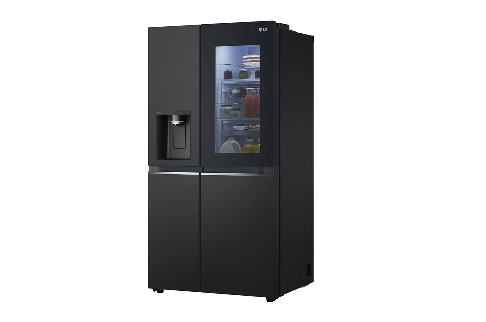 LG Side-by-Side Kühlschrank mit InstaView® (EEK C, 628L, 179cm hoch) mit Eis-, Crushed Ice- und Wasserspender & internem Wassertank | GSGE91EVAC, GSGE91EVAC