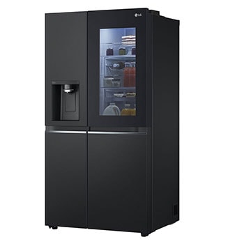 LG Side-by-Side Kühlschrank mit InstaView® (EEK C, 628L, 179cm hoch) mit Eis-, Crushed Ice- und Wasserspender & internem Wassertank | GSGE91EVAC, GSGE91EVAC