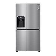 Vorderseite von Side-by-Side mit Door-in-Door ® | Eis-, Crushed Ice- und Wasserspender | 625 Liter Kapazität | Energieeffizienzklasse E | Interner Wassertank 4L | Steel | GSJ461DIDE GSJ461DIDE
