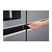 LG Side-by-Side mit Door-in-Door ® | Eis-, Crushed Ice- und Wasserspender | 625 Liter Kapazität | Energieeffizienzklasse E | Interner Wassertank 4L | Steel | GSJ461DIDE, GSJ461DIDE