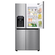 LG Side-by-Side mit Door-in-Door ® | Eis-, Crushed Ice- und Wasserspender | 625 Liter Kapazität | Energieeffizienzklasse E | Interner Wassertank 4L | Steel | GSJ461DIDE, GSJ461DIDE