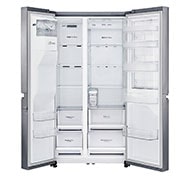 LG Side-by-Side mit Door-in-Door ® | Eis-, Crushed Ice- und Wasserspender | 625 Liter Kapazität | Energieeffizienzklasse E | Interner Wassertank 4L | Steel | GSJ461DIDE, GSJ461DIDE
