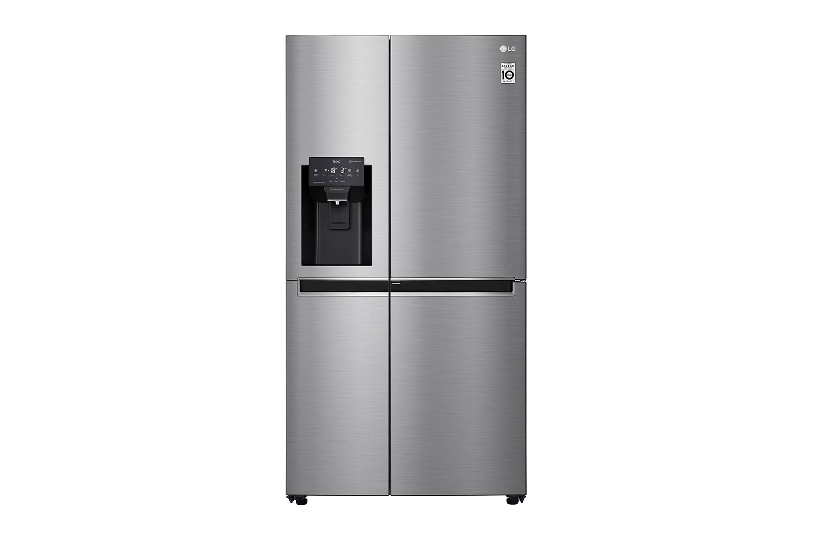 Vorderseite von Side-by-Side mit Door-in-Door ® | Eis-, Crushed Ice- und Wasserspender | 625 Liter Kapazität | Energieeffizienzklasse E | Interner Wassertank 4L | Steel | GSJ461DIDE GSJ461DIDE