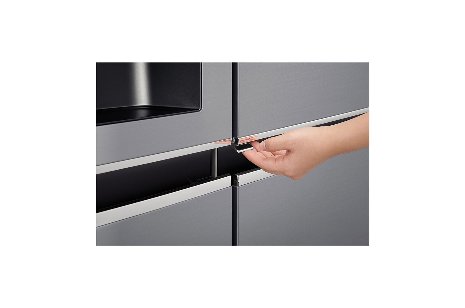 LG Side-by-Side mit Door-in-Door ® | Eis-, Crushed Ice- und Wasserspender | 625 Liter Kapazität | Energieeffizienzklasse E | Interner Wassertank 4L | Steel | GSJ461DIDE, GSJ461DIDE