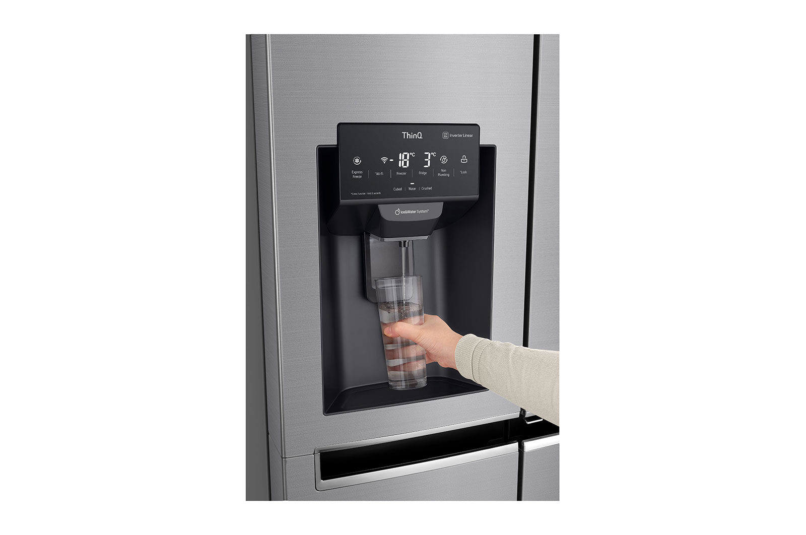 LG Side-by-Side mit Door-in-Door ® | Eis-, Crushed Ice- und Wasserspender | 625 Liter Kapazität | Energieeffizienzklasse E | Interner Wassertank 4L | Steel | GSJ461DIDE, GSJ461DIDE