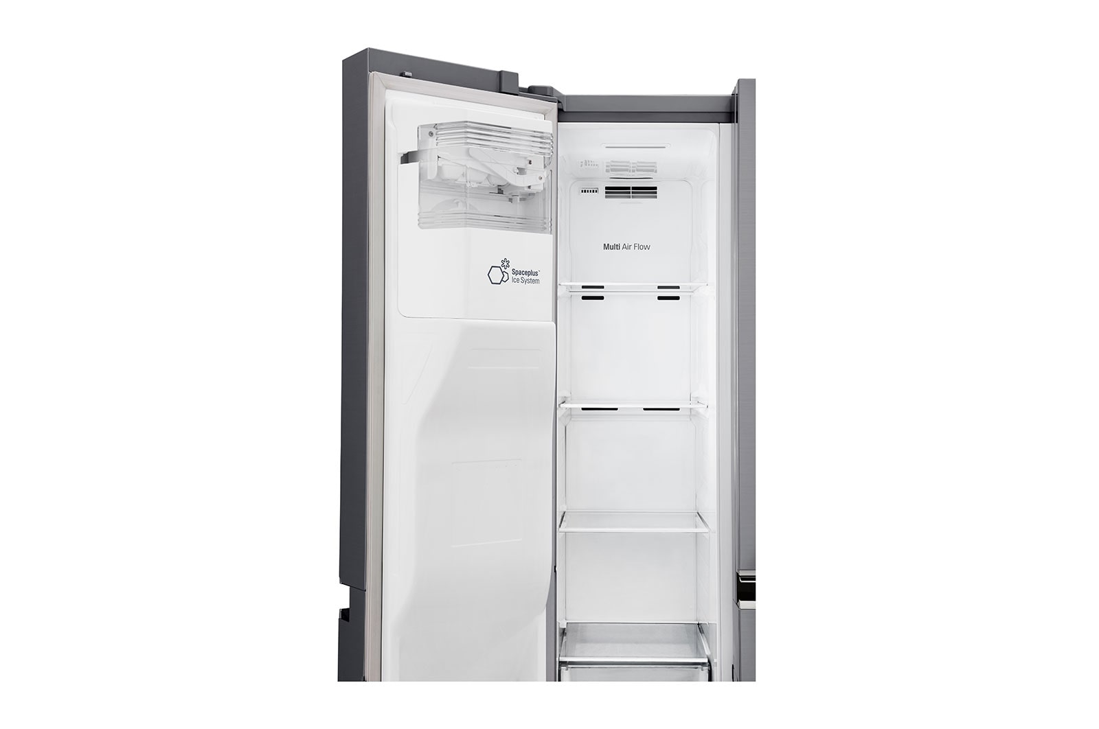 LG Side-by-Side mit Door-in-Door ® | Eis-, Crushed Ice- und Wasserspender | 625 Liter Kapazität | Energieeffizienzklasse E | Interner Wassertank 4L | Steel | GSJ461DIDE, GSJ461DIDE