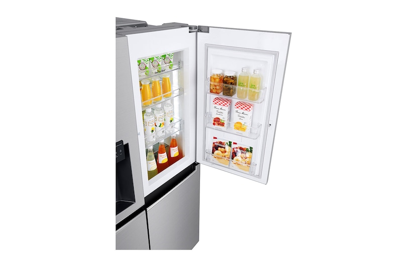 LG Side-by-Side mit Door-in-Door ® | Eis-, Crushed Ice- und Wasserspender | 625 Liter Kapazität | Energieeffizienzklasse E | Interner Wassertank 4L | Steel | GSJ461DIDE, GSJ461DIDE