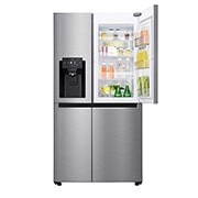 LG Side-by-Side mit Door-in-Door ® | Eis-, Crushed Ice- und Wasserspender | 625 Liter Kapazität | Energieeffizienzklasse E | Festwasseranschluss | Steel | GSJ760PZZE, GSJ760PZZE