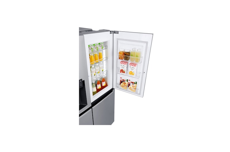 LG Side-by-Side mit Door-in-Door ® | Eis-, Crushed Ice- und Wasserspender | 625 Liter Kapazität | Energieeffizienzklasse F | Interner Wassertank 4L | Steel | GSJ761PZBG, GSJ761PZBG