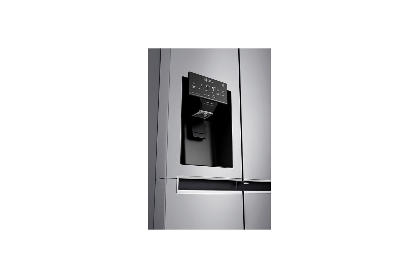 LG Side-by-Side mit Door-in-Door ® | Eis-, Crushed Ice- und Wasserspender | 625 Liter Kapazität | Energieeffizienzklasse F | Interner Wassertank 4L | Steel | GSJ761PZBG, GSJ761PZBG