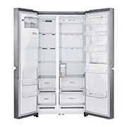 LG Side-by-Side mit Door-in-Door ® | Eis-, Crushed Ice- und Wasserspender | 625 Liter Kapazität | Energieeffizienzklasse F | Interner Wassertank 4L | Steel | GSJ761PZBG, GSJ761PZBG