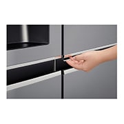 LG Side-by-Side mit Door-in-Door ® | Eis-, Crushed Ice- und Wasserspender | 625 Liter Kapazität | Energieeffizienzklasse F | Interner Wassertank 4L | Steel | GSJ761PZBG, GSJ761PZBG