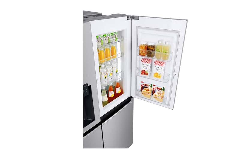 LG Side-by-Side mit Door-in-Door® | Eis-, Crushed Ice- und Wasserspender | 625 Liter Kapazität | Energieeffizienzklasse E | Wassertank | Steel | GSJ761PZEE, GSJ761PZEE