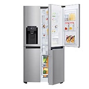 LG Side-by-Side mit Door-in-Door® | Eis-, Crushed Ice- und Wasserspender | 625 Liter Kapazität | Energieeffizienzklasse E | Wassertank | Steel | GSJ761PZEE, GSJ761PZEE