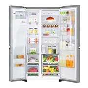 LG Side-by-Side mit Door-in-Door® | Eis-, Crushed Ice- und Wasserspender | 625 Liter Kapazität | Energieeffizienzklasse E | Wassertank | Steel | GSJ761PZEE, GSJ761PZEE