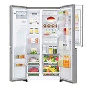 LG Side-by-Side mit Door-in-Door® | Eis-, Crushed Ice- und Wasserspender | 625 Liter Kapazität | Energieeffizienzklasse E | Wassertank | Steel | GSJ761PZEE, GSJ761PZEE