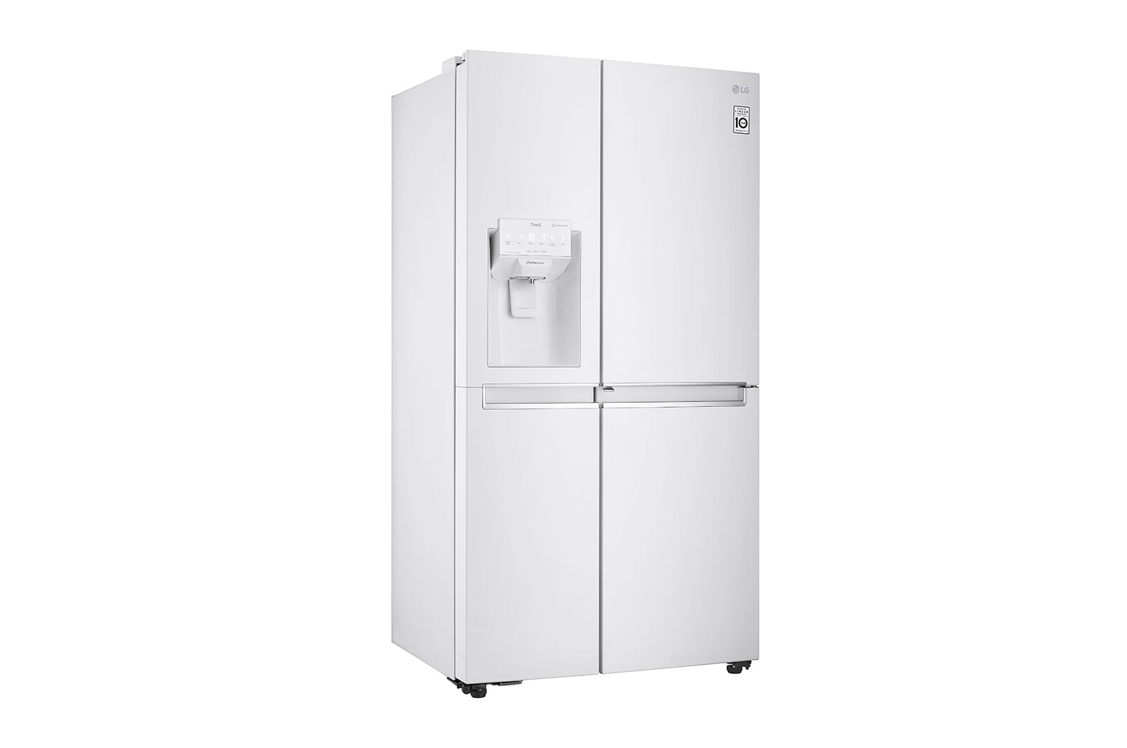 LG Side-by-Side mit Door-in-Door ® |  Eis-, Crushed Ice- und Wasserspender  | 625 Liter Kapazität | Energieeffizienzklasse E | Interner Wassertank 4L | Premium Weiß | GSJ761SWZE, GSJ761SWZE