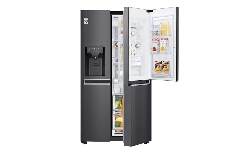 LG Side-by-Side mit Door-in-Door ® | Eis-, Crushed Ice- und Wasserspender | 625 Liter Kapazität | Energieeffizienzklasse E | Interner Wassertank 4L | Schwarz | GSJ961MCCZ, GSJ961MCCZ