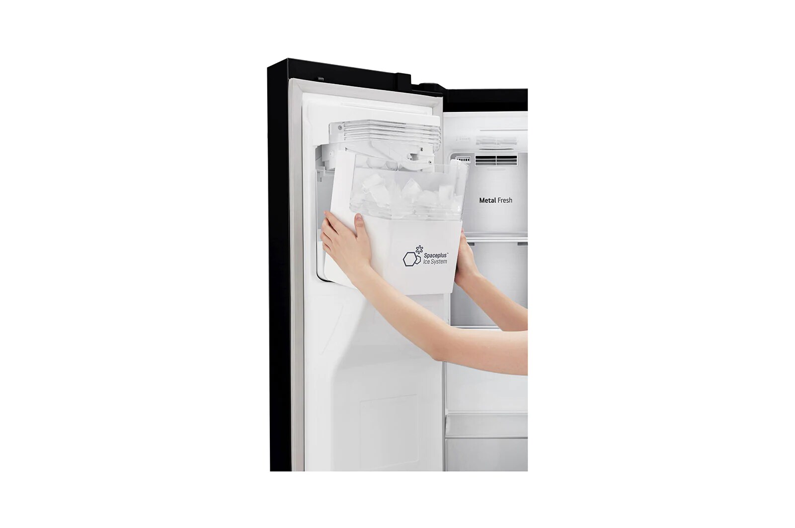 LG Side-by-Side mit Door-in-Door ® | Eis-, Crushed Ice- und Wasserspender | 625 Liter Kapazität | Energieeffizienzklasse E | Interner Wassertank 4L | Schwarz | GSJ961MCCZ, GSJ961MCCZ