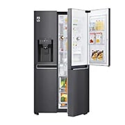 LG Side-by-Side mit Door-in-Door ® | Eis-, Crushed Ice- und Wasserspender | 625 Liter Kapazität | Energieeffizienzklasse E | Interner Wassertank 4L | Schwarz | GSJ961MCCZ, GSJ961MCCZ