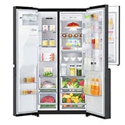 LG Side-by-Side mit Door-in-Door ® | Eis-, Crushed Ice- und Wasserspender | 625 Liter Kapazität | Energieeffizienzklasse E | Interner Wassertank 4L | Schwarz | GSJ961MCCZ, GSJ961MCCZ