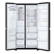 LG Side-by-Side mit Door-in-Door ® | Eis-, Crushed Ice- und Wasserspender | 625 Liter Kapazität | Energieeffizienzklasse E | Interner Wassertank 4L | Schwarz | GSJ961MCCZ, GSJ961MCCZ