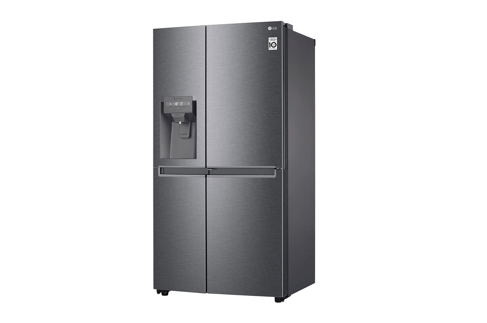 LG Side-by-Side mit Door-in-Door ® | Eis-, Crushed Ice- und Wasserspender | 634 Liter Kapazität | Energieeffizienzklasse F | Festwasseranschluss | Platinum Silver |  GSJV30DSXF , GSJV30DSXF