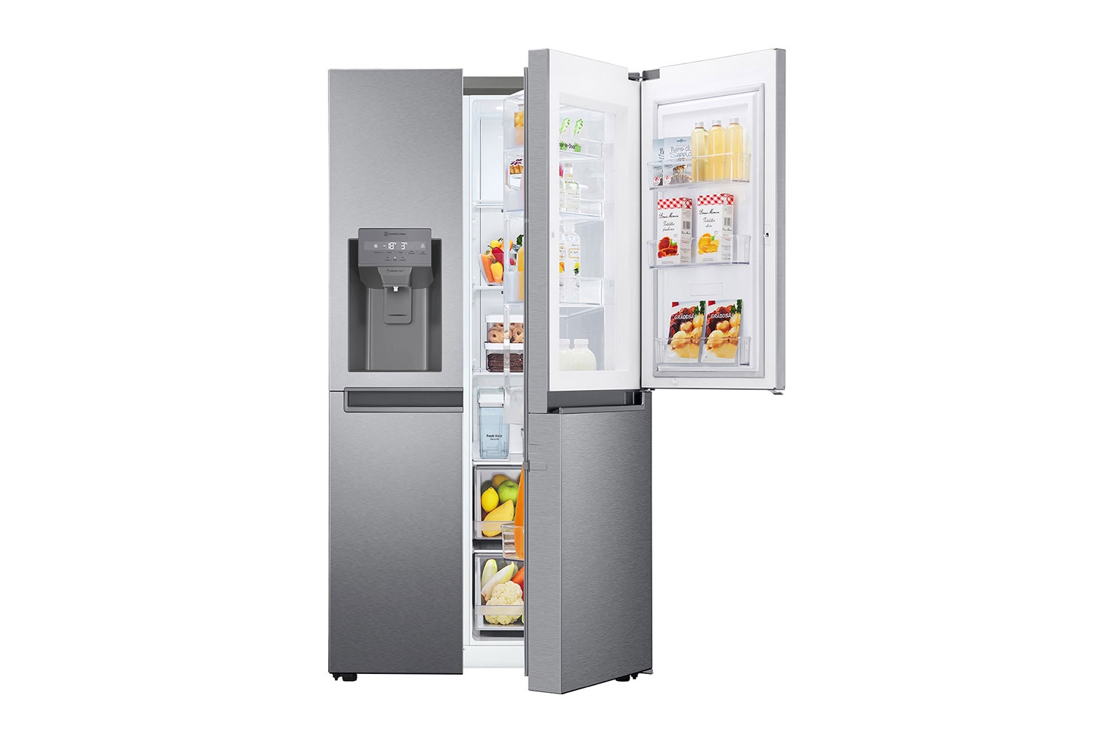 LG Side-by-Side mit Door-in-Door® | Eis-, Crushed Ice- und Wasserspender | 634 Liter Kapazität | Energieeffizienzklasse E | Interner Wassertank 4L | Dark Graphite | GSJV31DSXE, GSJV31DSXE