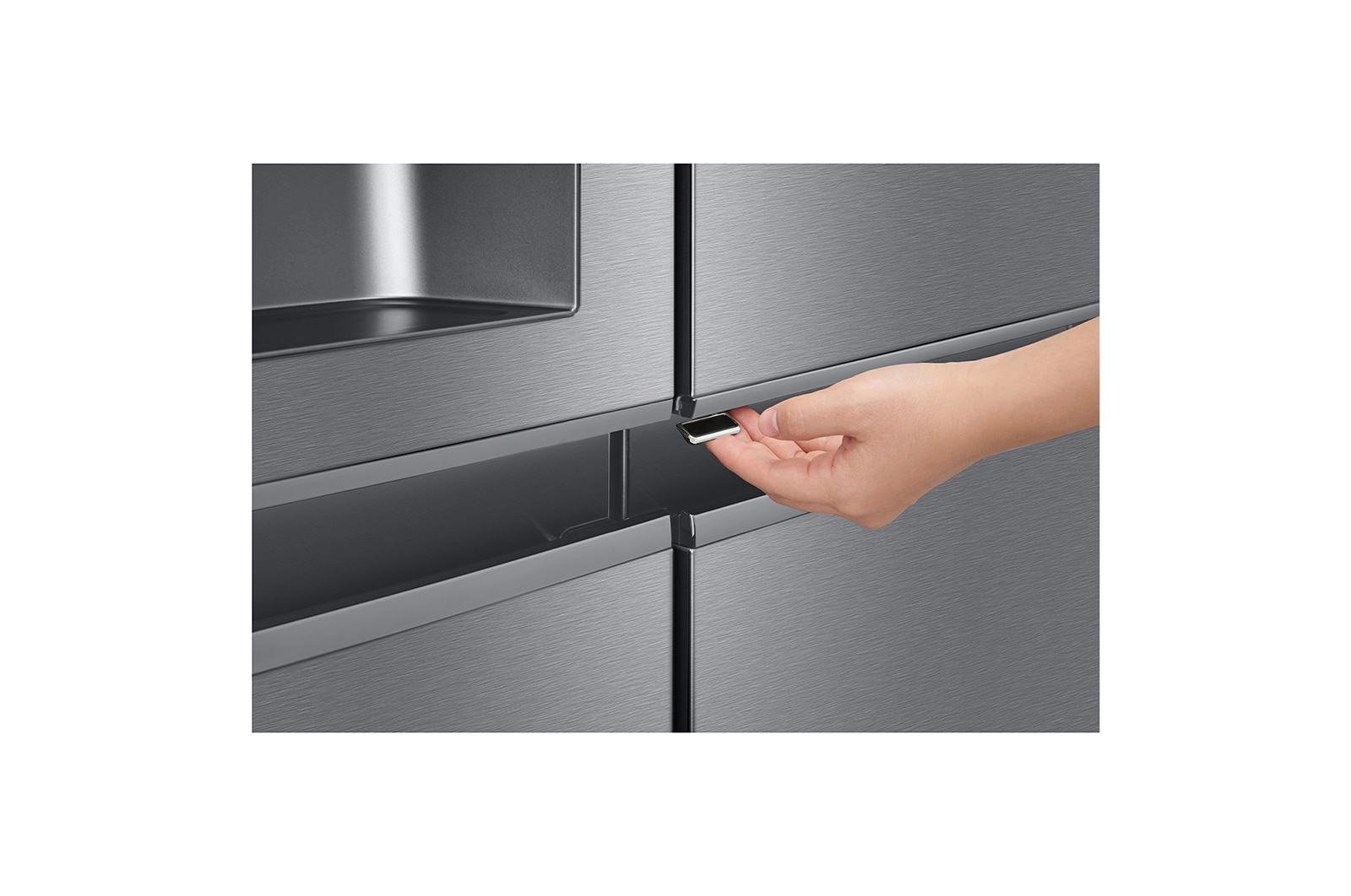 LG Side-by-Side mit Door-in-Door® | Eis-, Crushed Ice- und Wasserspender | 634 Liter Kapazität | Energieeffizienzklasse F | Interner Wassertank 4L | Dark Graphite | GSJV31DSXF , GSJV31DSXF