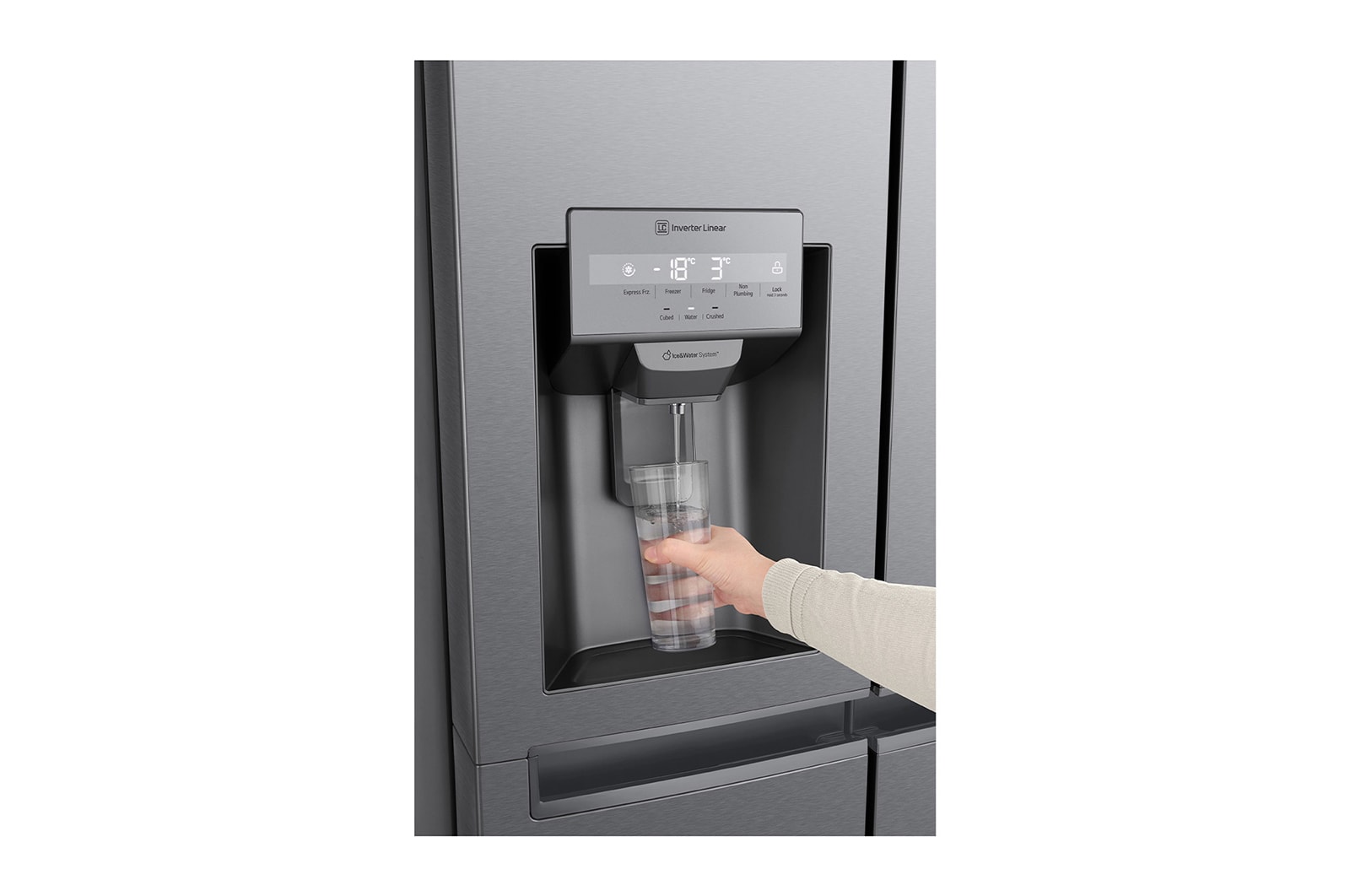LG Side-by-Side mit Door-in-Door® | Eis-, Crushed Ice- und Wasserspender | 634 Liter Kapazität | Energieeffizienzklasse F | Interner Wassertank 4L | Dark Graphite | GSJV31DSXF , GSJV31DSXF