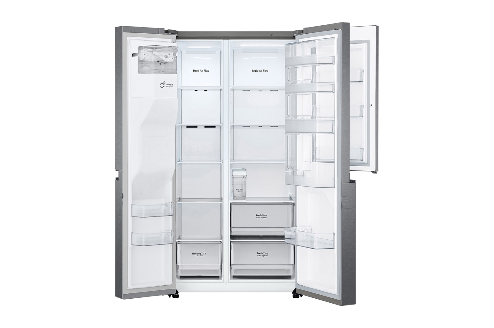 LG Side-by-Side mit Door-in-Door® | Eis-, Crushed Ice- und Wasserspender | 634 Liter Kapazität | Energieeffizienzklasse F | Interner Wassertank 4L | Dark Graphite | GSJV31DSXF , GSJV31DSXF