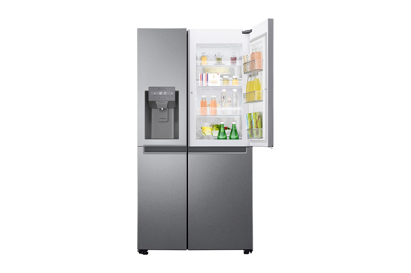 LG Side-by-Side mit Door-in-Door® | Eis-, Crushed Ice- und Wasserspender | 634 Liter Kapazität | Energieeffizienzklasse F | Interner Wassertank 4L | Dark Graphite | GSJV31DSXF , GSJV31DSXF