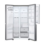 LG Side-by-Side mit Door-in-Door® | Eis-, Crushed Ice- und Wasserspender | 634 Liter Kapazität | Energieeffizienzklasse F | Interner Wassertank 4L | Dark Graphite | GSJV31DSXF , GSJV31DSXF